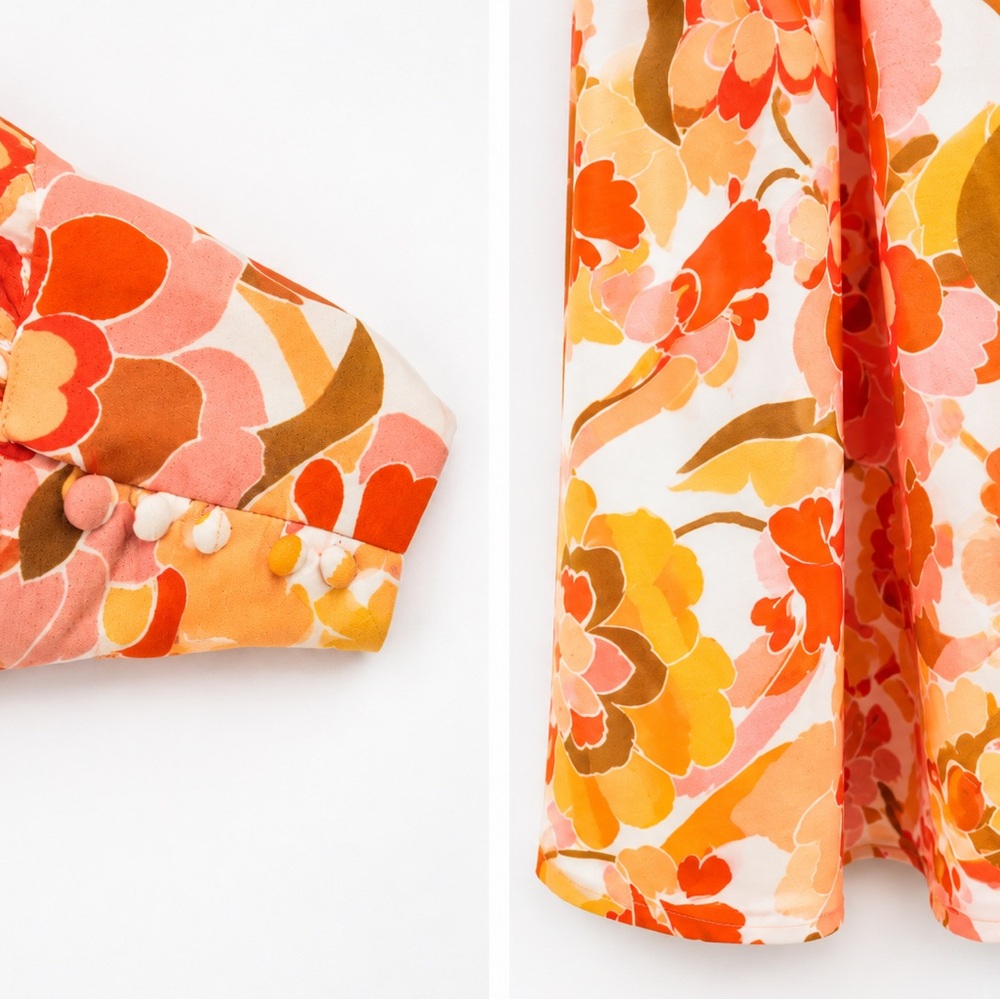 AFRM Vintage Coral Floral Shiloh Maxi Dress M NWT Retro Open Back - Picture 4 of 7